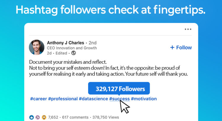 LinkedIn Hashtag Analytics Chrome Extension